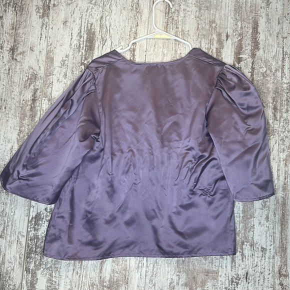 Maison Cleo AGNES deep red duchesse silk blouse Size L NWT - Picture 10 of 11